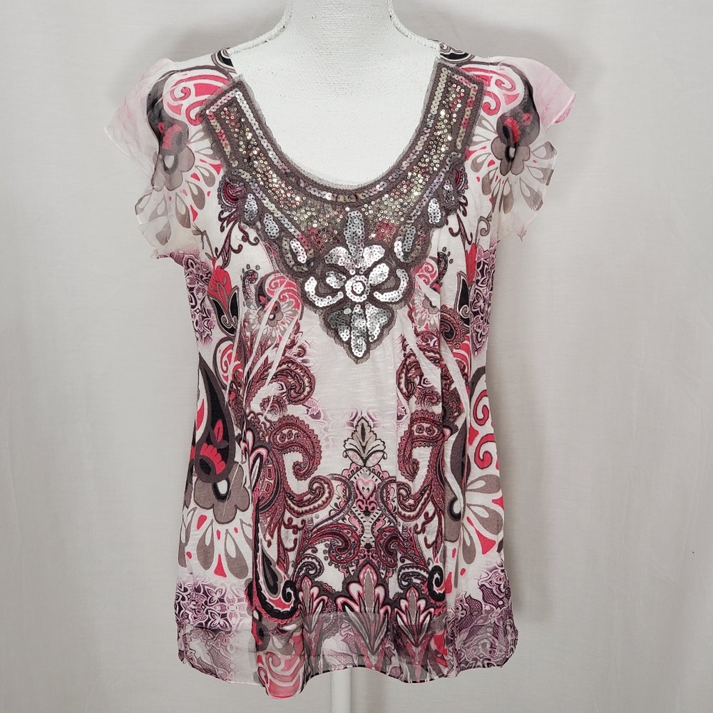 Energe Embellished Print Top size PL🎀